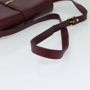 BALLY Shoulder Bag Leather Bordeaux Gold Auth BA1889-7