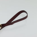 BALLY Shoulder Bag Leather Bordeaux Gold Auth BA1889-8