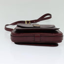 BALLY Shoulder Bag Leather Bordeaux Gold Auth BA1889-5