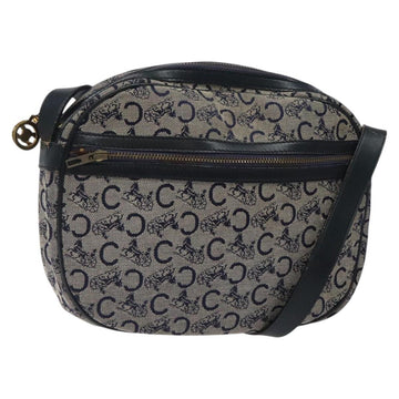CELINE C Sulky Shoulder Bag Canvas Navy Gold Auth BA1890
