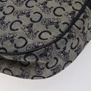 CELINE C Sulky Shoulder Bag Canvas Navy Gold Auth BA1890-14
