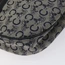 CELINE C Sulky Shoulder Bag Canvas Navy Gold Auth BA1890-15