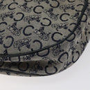 CELINE C Sulky Shoulder Bag Canvas Navy Gold Auth BA1890-16