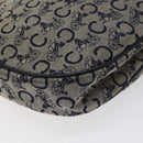 CELINE C Sulky Shoulder Bag Canvas Navy Gold Auth BA1890-17