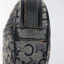 CELINE C Sulky Shoulder Bag Canvas Navy Gold Auth BA1890-9