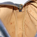 CELINE C Sulky Shoulder Bag Canvas Navy Gold Auth BA1890-18