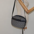 CELINE C Sulky Shoulder Bag Canvas Navy Gold Auth BA1890-20