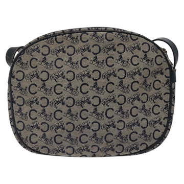CELINE C Sulky Shoulder Bag Canvas Navy Gold Auth BA1890 - 0