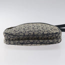 CELINE C Sulky Shoulder Bag Canvas Navy Gold Auth BA1890-5