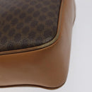 CELINE Macadam Canvas Shoulder Bag PVC Leather Brown Gold Auth BA1891-16
