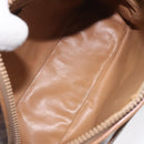 CELINE Macadam Canvas Shoulder Bag PVC Leather Brown Gold Auth BA1891-11