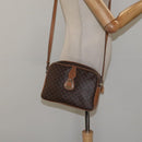 CELINE Macadam Canvas Shoulder Bag PVC Leather Brown Gold Auth BA1891-22