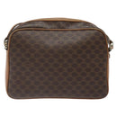 CELINE Macadam Canvas Shoulder Bag PVC Leather Brown Gold Auth BA1891-2