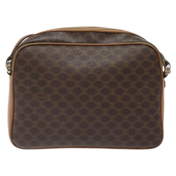 CELINE Macadam Canvas Shoulder Bag PVC Leather Brown Gold Auth BA1891 - 0