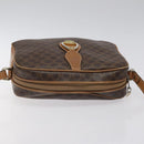 CELINE Macadam Canvas Shoulder Bag PVC Leather Brown Gold Auth BA1891-6