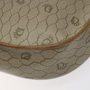 Christian Dior Honeycomb Canvas Shoulder Bag PVC Beige Gold Auth BA1892-12