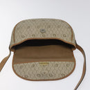 Christian Dior Honeycomb Canvas Shoulder Bag PVC Beige Gold Auth BA1892-15
