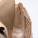 Christian Dior Honeycomb Canvas Shoulder Bag PVC Beige Gold Auth BA1892-18