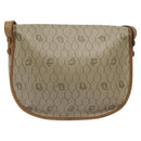 Christian Dior Honeycomb Canvas Shoulder Bag PVC Beige Gold Auth BA1892-3