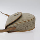 Christian Dior Honeycomb Canvas Shoulder Bag PVC Beige Gold Auth BA1892-4