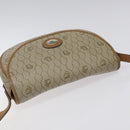 Christian Dior Honeycomb Canvas Shoulder Bag PVC Beige Gold Auth BA1892-6