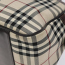 BURBERRY Nova Check Hand Bag Canvas Beige Silver Auth BA1895-9
