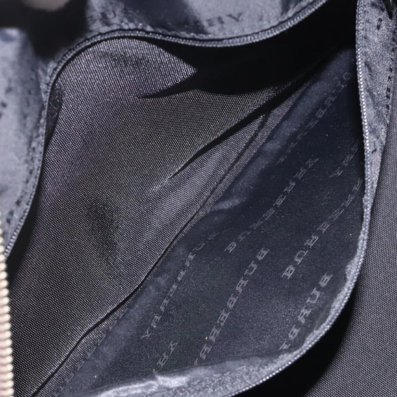 BURBERRY Nova Check Hand Bag Canvas Beige Silver Auth BA1895