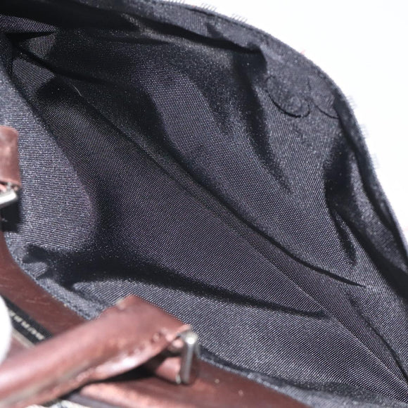 BURBERRY Nova Check Hand Bag Canvas Beige Silver Auth BA1895