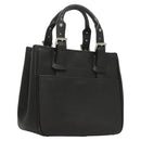 BURBERRY Hand Bag Leather Black Silver Auth BA1908-1