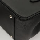 BURBERRY Hand Bag Leather Black Silver Auth BA1908-16
