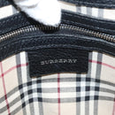 BURBERRY Hand Bag Leather Black Silver Auth BA1908-10