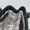 BURBERRY Hand Bag Leather Black Silver Auth BA1908-18