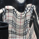 BURBERRY Hand Bag Leather Black Silver Auth BA1908-19