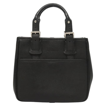 BURBERRY Hand Bag Leather Black Silver Auth BA1908 - 0