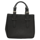 BURBERRY Hand Bag Leather Black Silver Auth BA1908-2