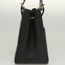 BURBERRY Hand Bag Leather Black Silver Auth BA1908-4