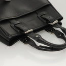 BURBERRY Hand Bag Leather Black Silver Auth BA1908-6