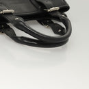 BURBERRY Hand Bag Leather Black Silver Auth BA1908-7