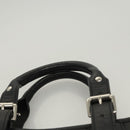 BURBERRY Hand Bag Leather Black Silver Auth BA1908-8