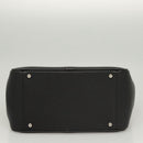 BURBERRY Hand Bag Leather Black Silver Auth BA1908-5