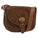Burberrys Shoulder Bag Suede Brown Gold Auth BA1911-1