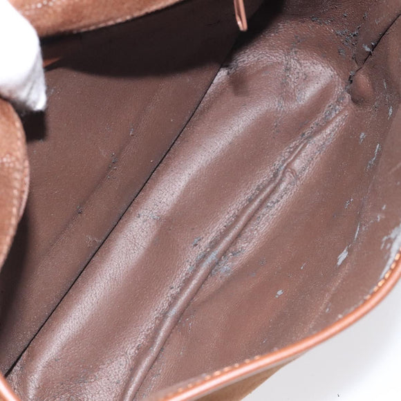 Burberrys Shoulder Bag Suede Brown Gold Auth BA1911