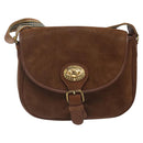Burberrys Shoulder Bag Suede Brown Gold Auth BA1911-2