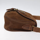 Burberrys Shoulder Bag Suede Brown Gold Auth BA1911-4