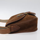 Burberrys Shoulder Bag Suede Brown Gold Auth BA1911-5