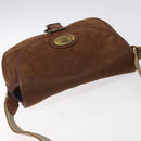 Burberrys Shoulder Bag Suede Brown Gold Auth BA1911-6