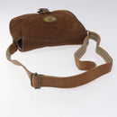Burberrys Shoulder Bag Suede Brown Gold Auth BA1911-7