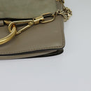 Chloe Fay Shoulder Bag Suede Leather Gray Gold Auth BA1915-9