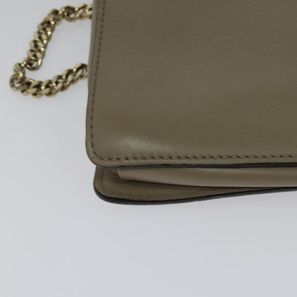 Chloe Fay Shoulder Bag Suede Leather Gray Gold Auth BA1915