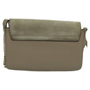 Chloe Fay Shoulder Bag Suede Leather Gray Gold Auth BA1915-2